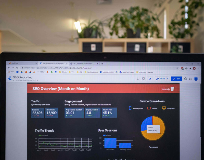 Photo of analytics dashboard on a laptop