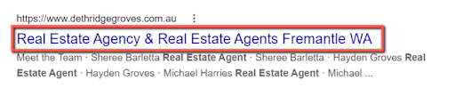 Screenshot of a Google search title tag example